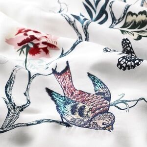IKEA Duvet Cover ONLY White Coral & Pink Botanical Embroidery (No Pillow Cases)